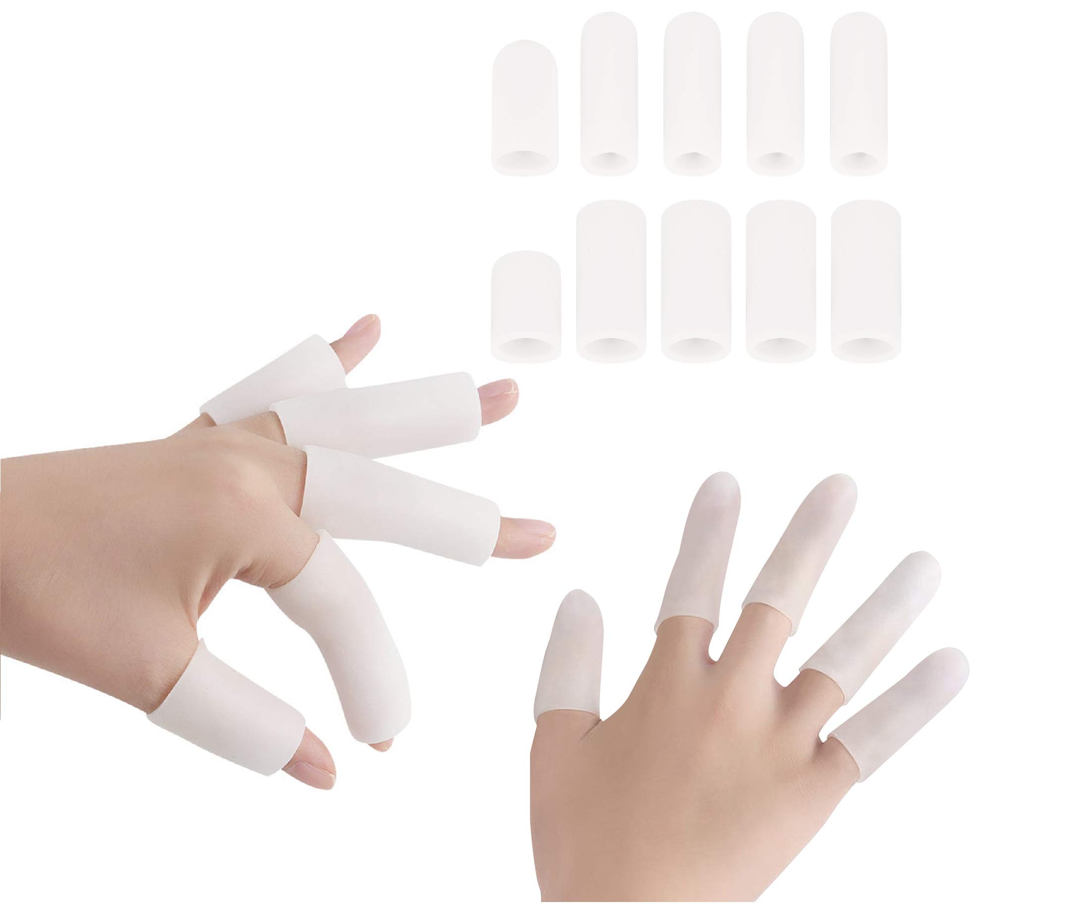 Amazon.co.jp: Baoxinjp 10本入り 指プロテクター 指先 キャップ 怪我